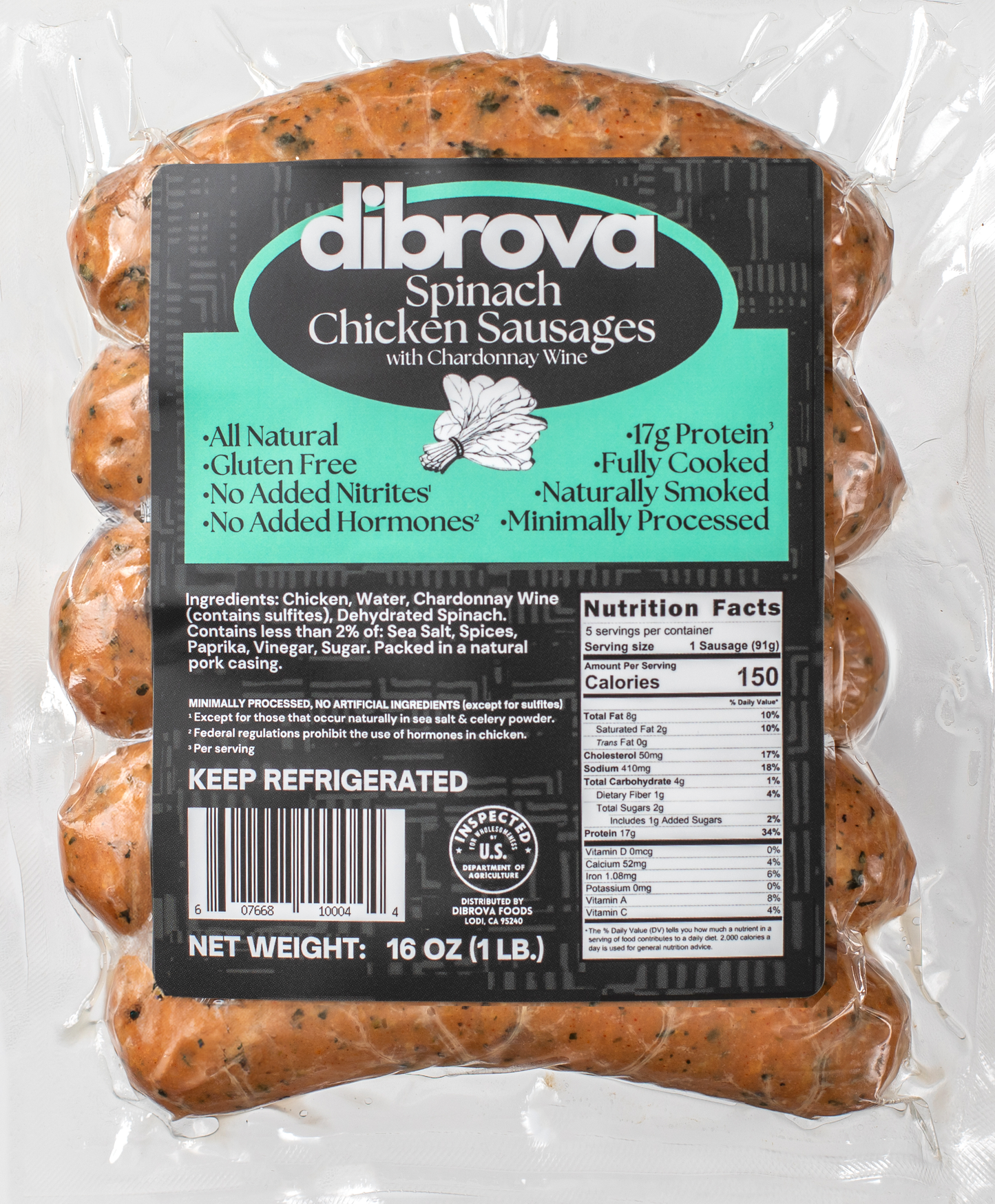 Chicken Spinach Sausage